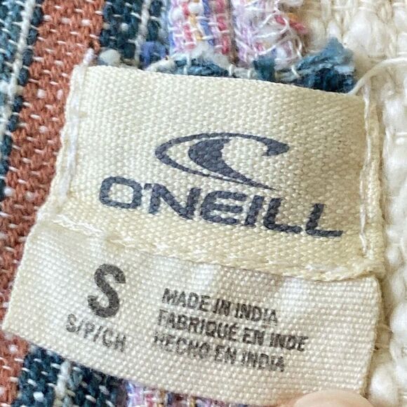 NWT ONeill Striped Button down mini dress Serape Sz S Pink/BLue - Picture 12 of 14